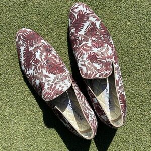 Paisley & Gray Men’s Ecru Palm Smoking Slipper, Size 10